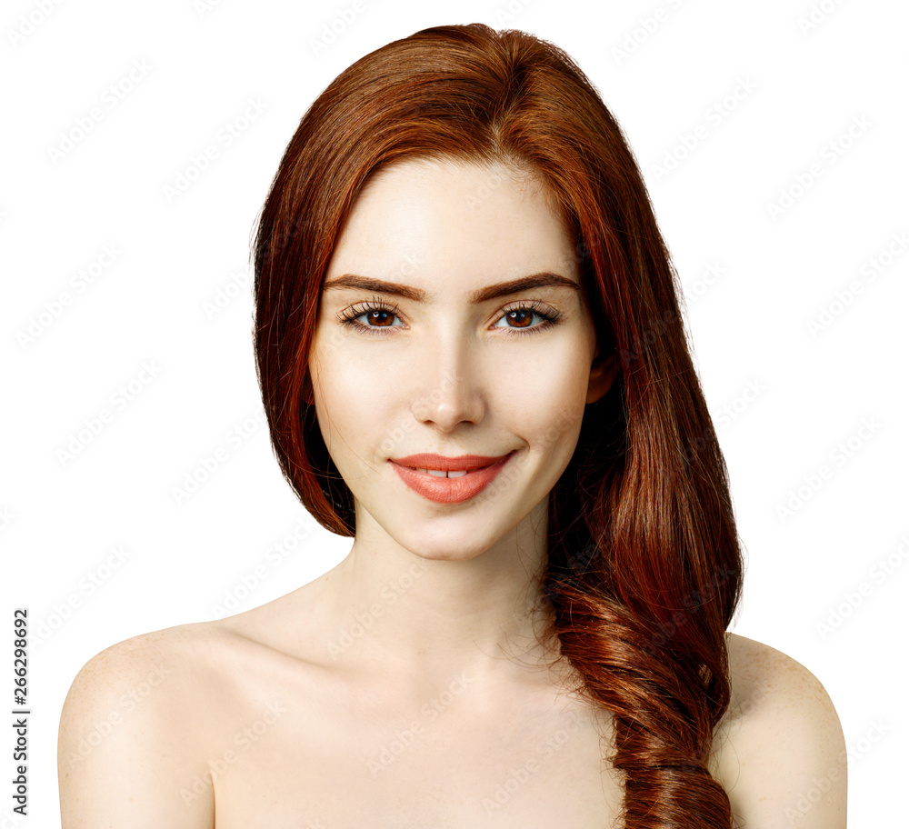 Fototapeta premium Beauty portrait of redhead woman with perfect skin.