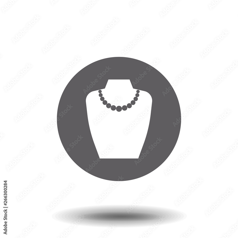 Fotografie Necklace jewelry vector icon