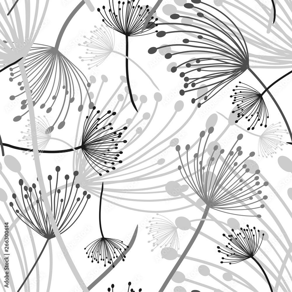 Dandelions fluff seamless pattern vector illustration eps 10.