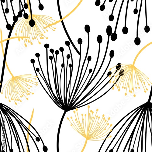 Dandelions fluff seamless pattern vector illustration eps 10.