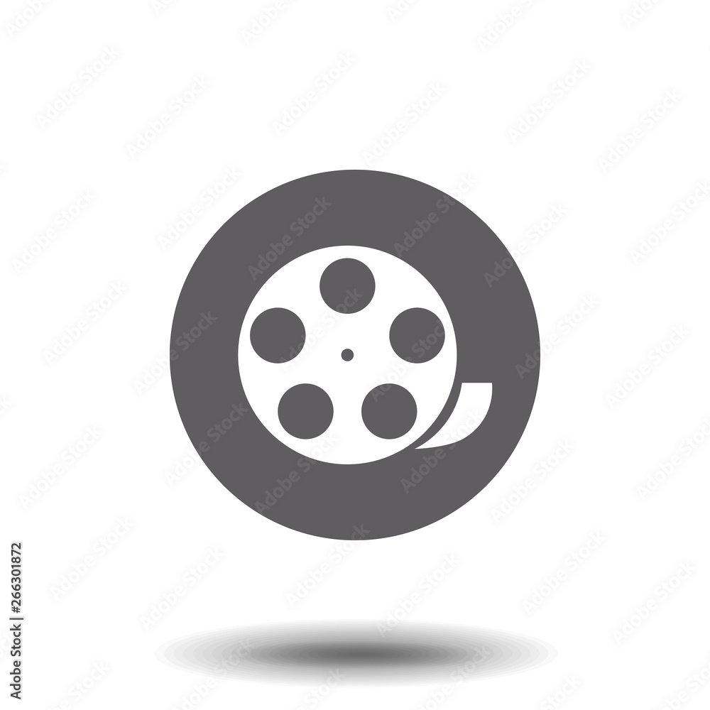 film tape icon. Simple filled film tape icon. On background.