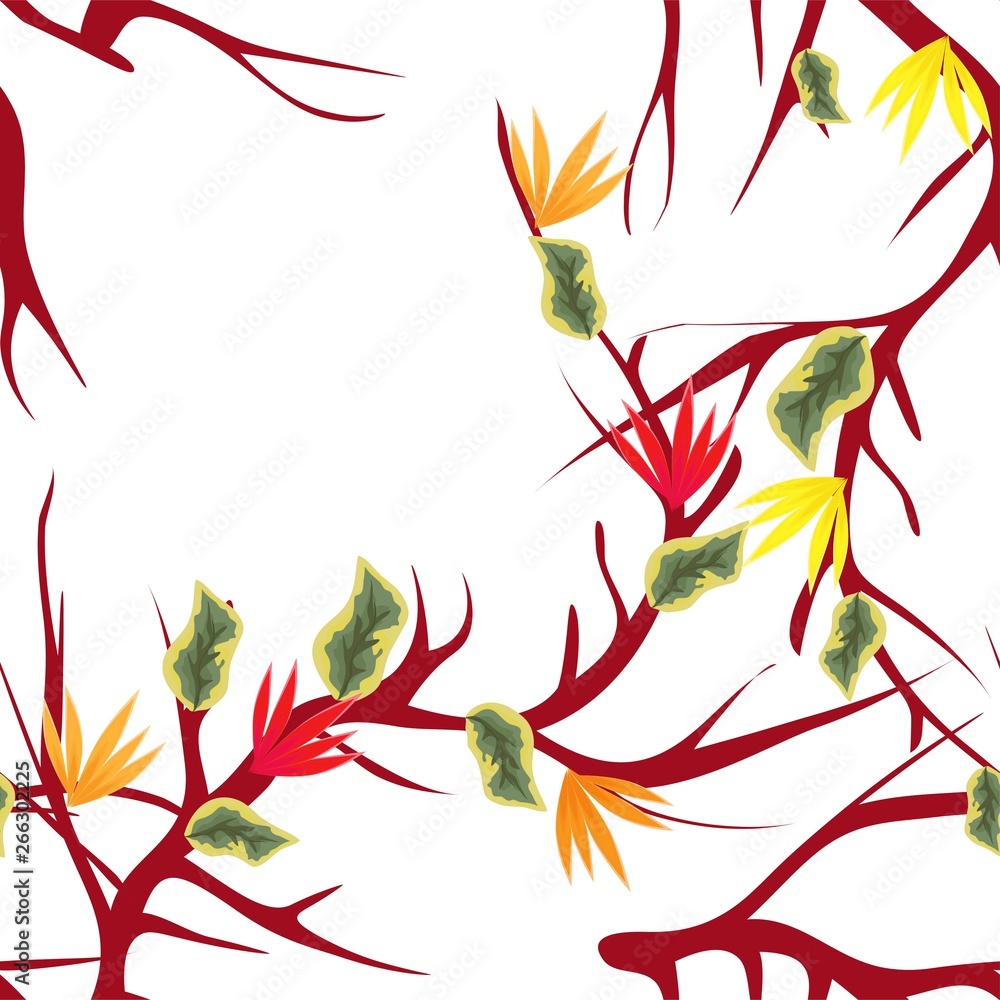 Tropical flowers seamless vector illustration eps 10. Tropical flowers seamless vector illustration eps 10.