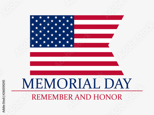 Memorial Day. Remember and Honor. Flag of the United States. Vector illustration