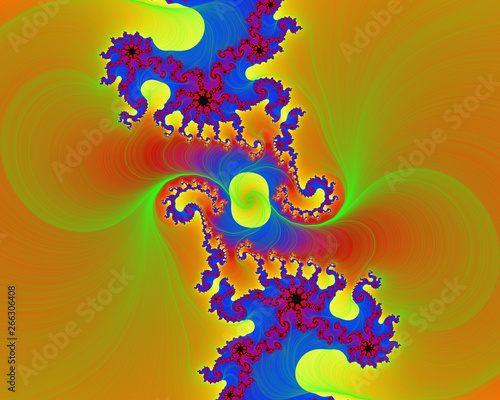 Colorful vivid fractal background, abstract flowery design