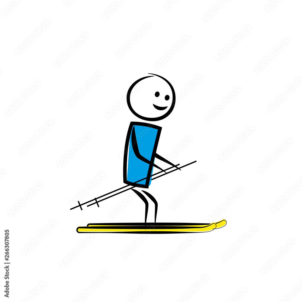 Mann fährt Ski