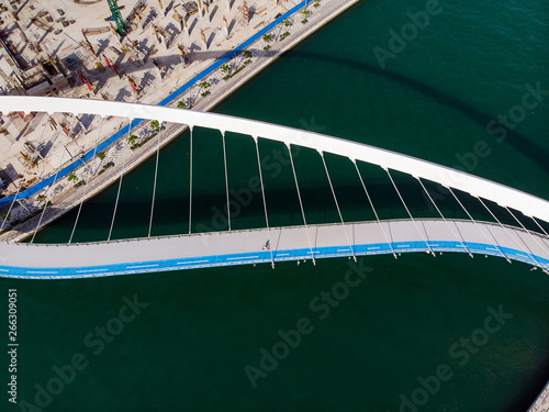 Photography Dubai water canal tolerance bridge over the creek aerial
