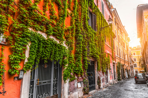 Picturesque street view in Trastevere  Rome