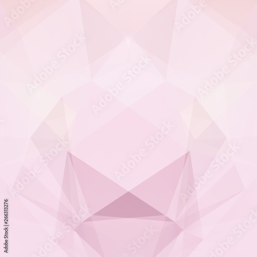 Abstract background consisting of pastel pink triangles. Geometric design for business presentations or web template banner flyer. Vector illustration