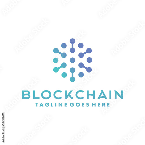Block Chain Logo Technology Icon. Digital Vector Modern Symbol. Company Logo Design Inspiration.