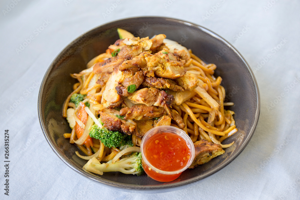 Thai Chicken Noodle in the bowl Thai Chicken Noodle in the bowl