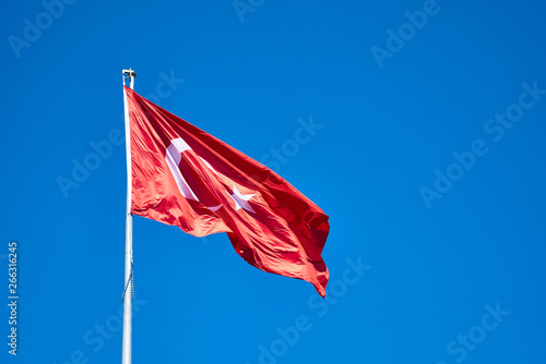 Turkish flag and blue sky