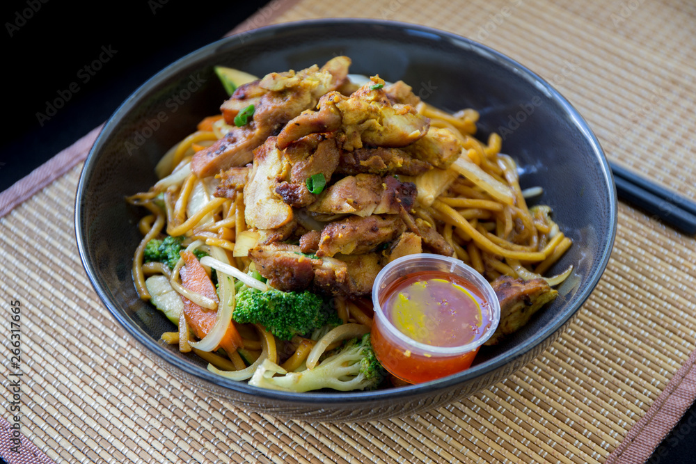 Thai Chicken Noodle in the bowl Thai Chicken Noodle in the bowl