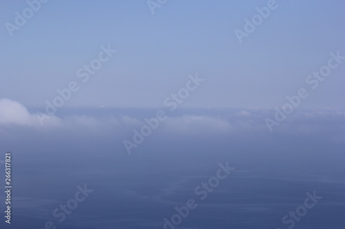 The sky and the sea at sunset. Skyline. Beautiful tones. Background