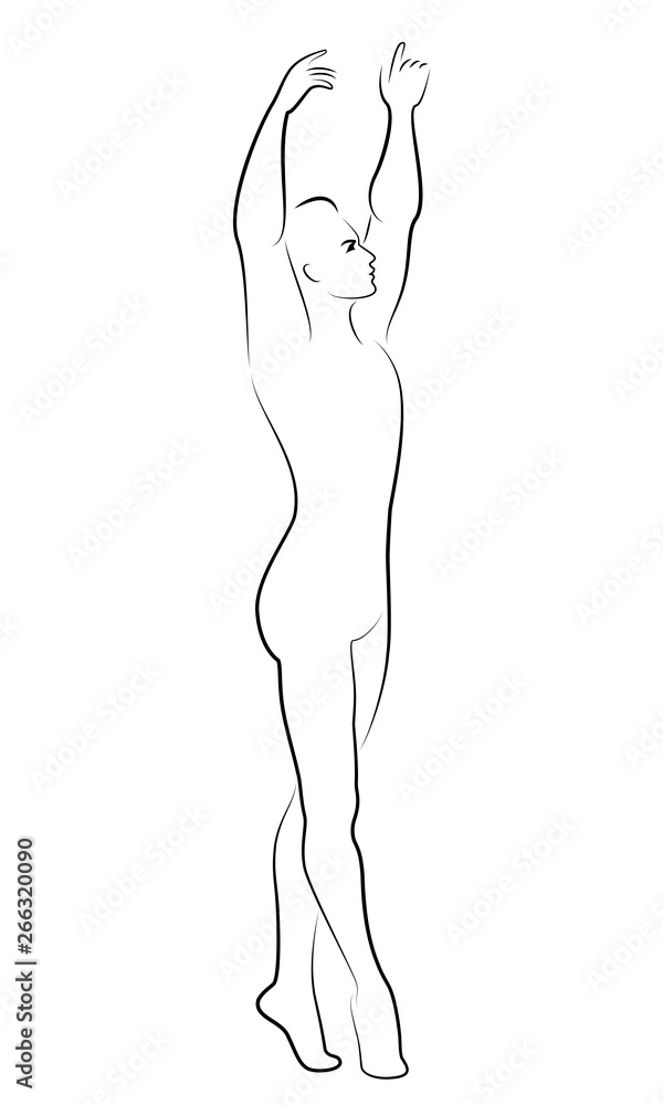 Silhouette of a slim guy, male ballet dancer. The dancer has a beautiful slim figure, a strong body. Vector illustration Silhouette of a slim guy, male ballet dancer. The dancer has a beautiful slim figure, a strong body. Vector illustration