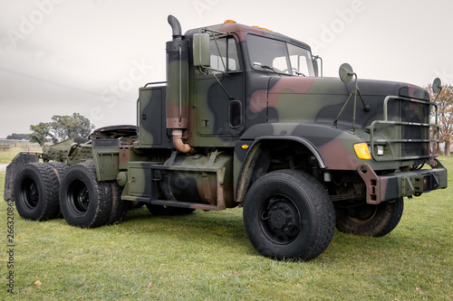 old truck truckman tractor car army jeep war military heavy new express wagoner carrier wheel move road vintage letter hack porter