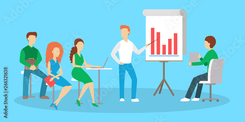 Man making business presentation in front of group