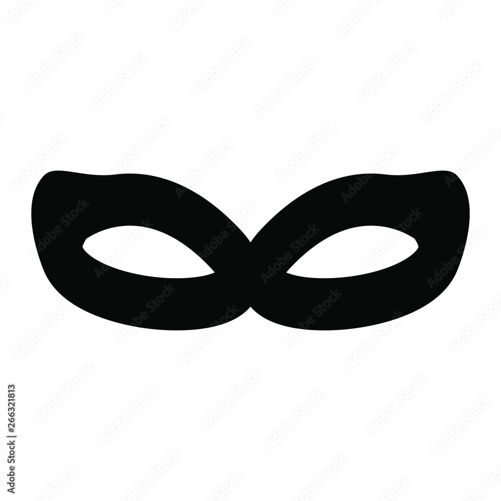 Black anonymous mask vector icon illustration Black anonymous mask vector icon illustration