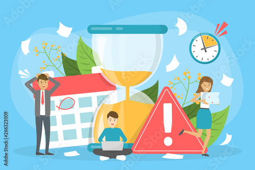 Deadline concept. Idea of many work and few time