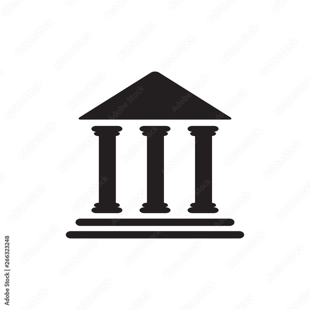 Bank Icon In Flat Style Vector Icon For Apps And Websites. Black Icon Vector Illustration. Bank Icon In Flat Style Vector Icon For Apps And Websites. Black Icon Vector Illustration.