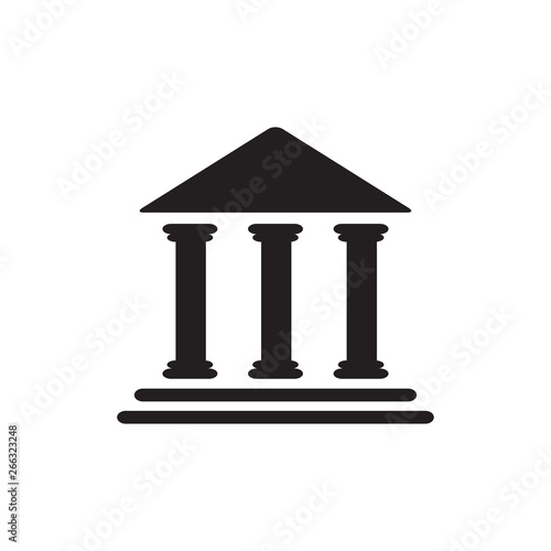 Bank Icon In Flat Style Vector Icon For Apps And Websites. Black Icon Vector Illustration.