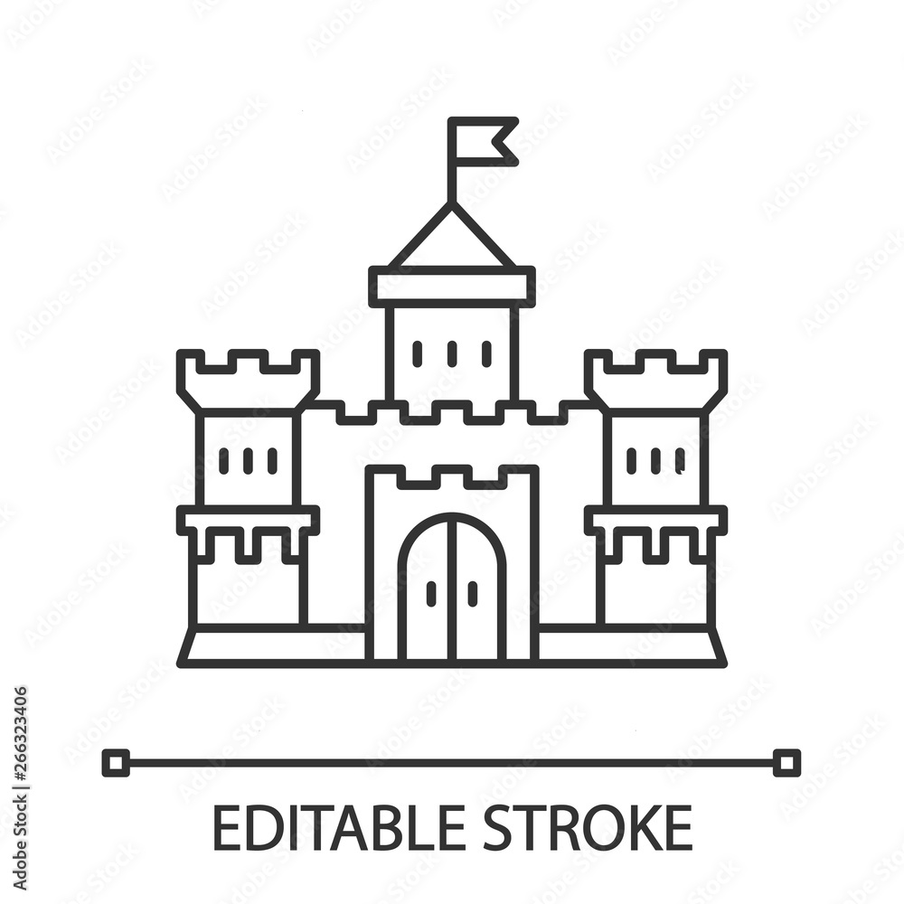  Medieval castle linear icon