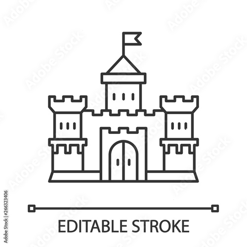  Medieval castle linear icon