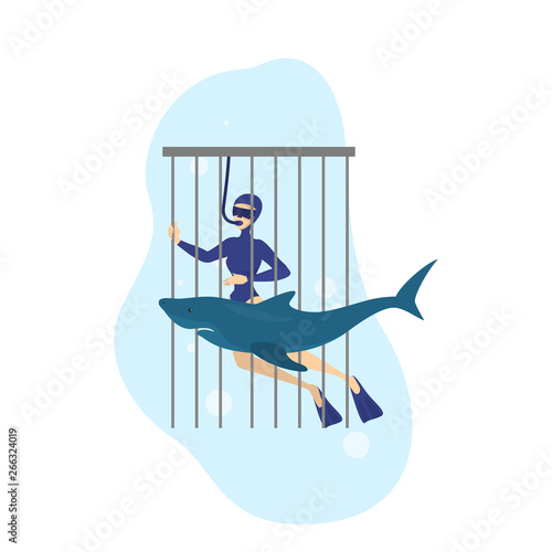 Cage diving