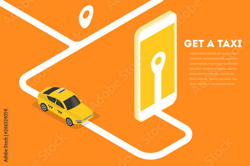 Taxi booking banner concept