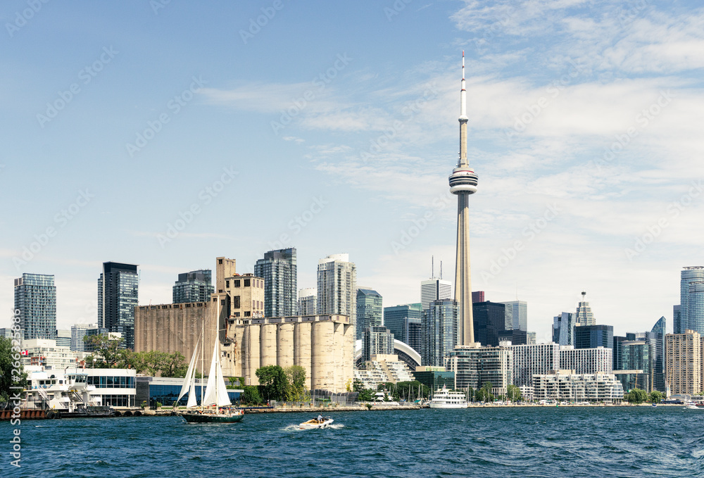 Toronto waterfront skyline looking east