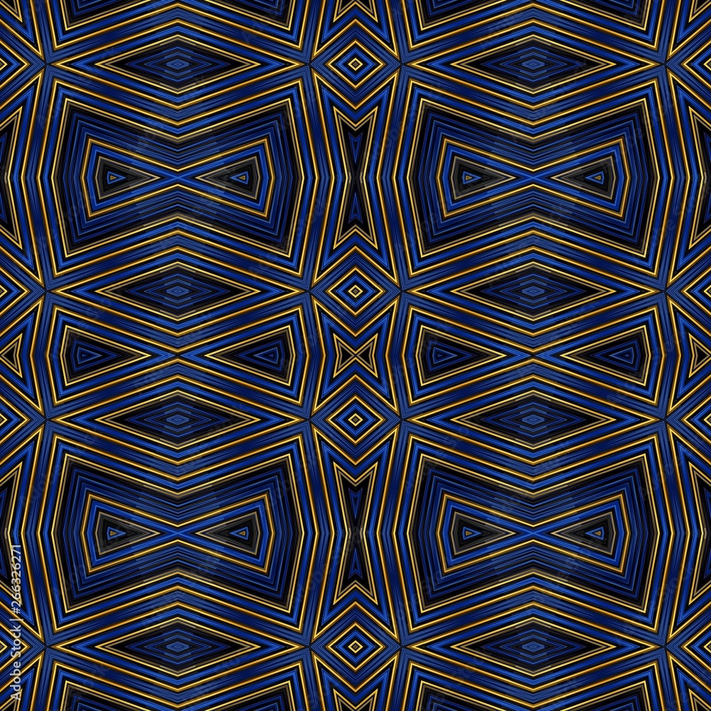 black, golden rod and dark slate blue colors. shiny modern endless pattern for wrapping paper or fashion design