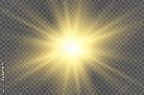  Glow light effect. Star burst with sparkles.Sun. Vector illustration