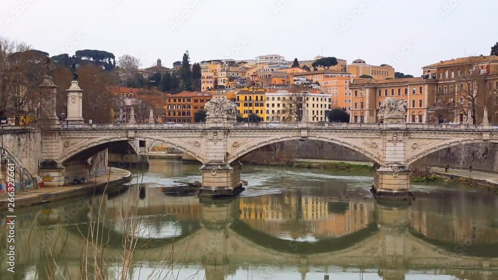 Vittorio Emanuele famous bridge in Rome, Italy Vittorio Emanuele famous bridge in Rome, Italy