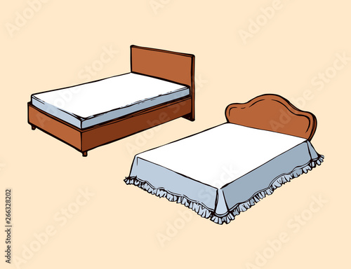 Bed. Vector drawing