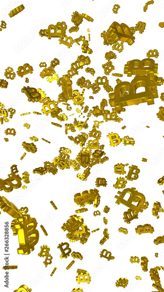 Digital currency symbol Bitcoin on a white background. Fall of bitcoin. crypto currency graph on virtual screen. Business, Finance and technology concept. 3D illustration Digital currency symbol Bitcoin on a white background. Fall of bitcoin. crypto currency graph on virtual screen. Business, Finance and technology concept. 3D illustration