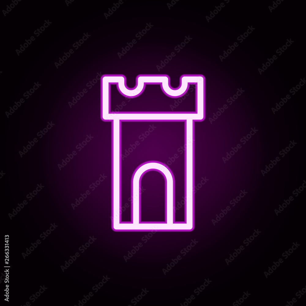 Building tower neon icon. Elements of building set. Simple icon for websites, web design, mobile app, info graphics