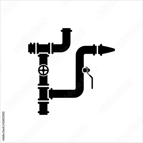 Pipe Icon, Pipe Fitting Icon, Water, Gas, Oil Pipeline, Plumbing Work