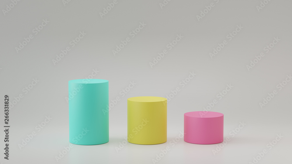Empty steps cylinder podium on empty background. 3D rendering. Empty steps cylinder podium on empty background. 3D rendering.