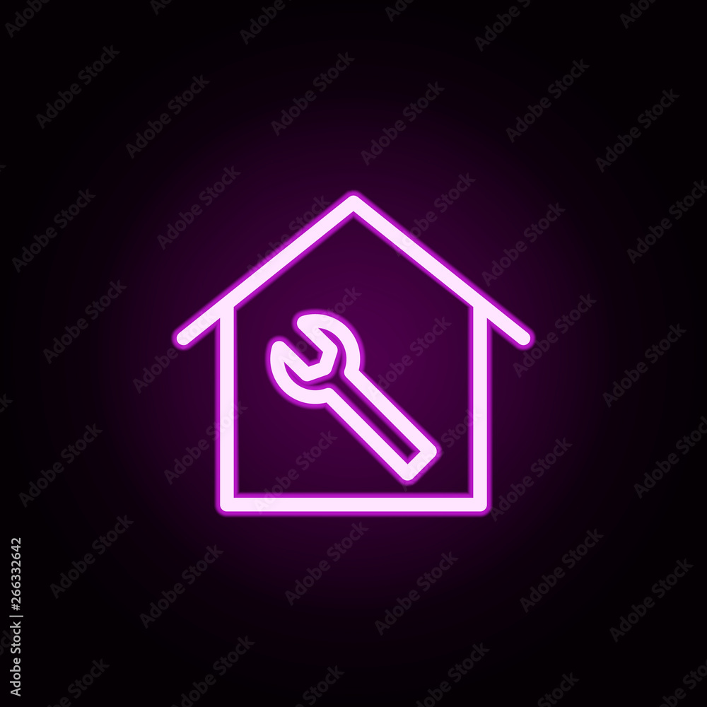 real estate repair neon icon. Elements of building set. Simple icon for websites, web design, mobile app, info graphics real estate repair neon icon. Elements of building set. Simple icon for websites, web design, mobile app, info graphics