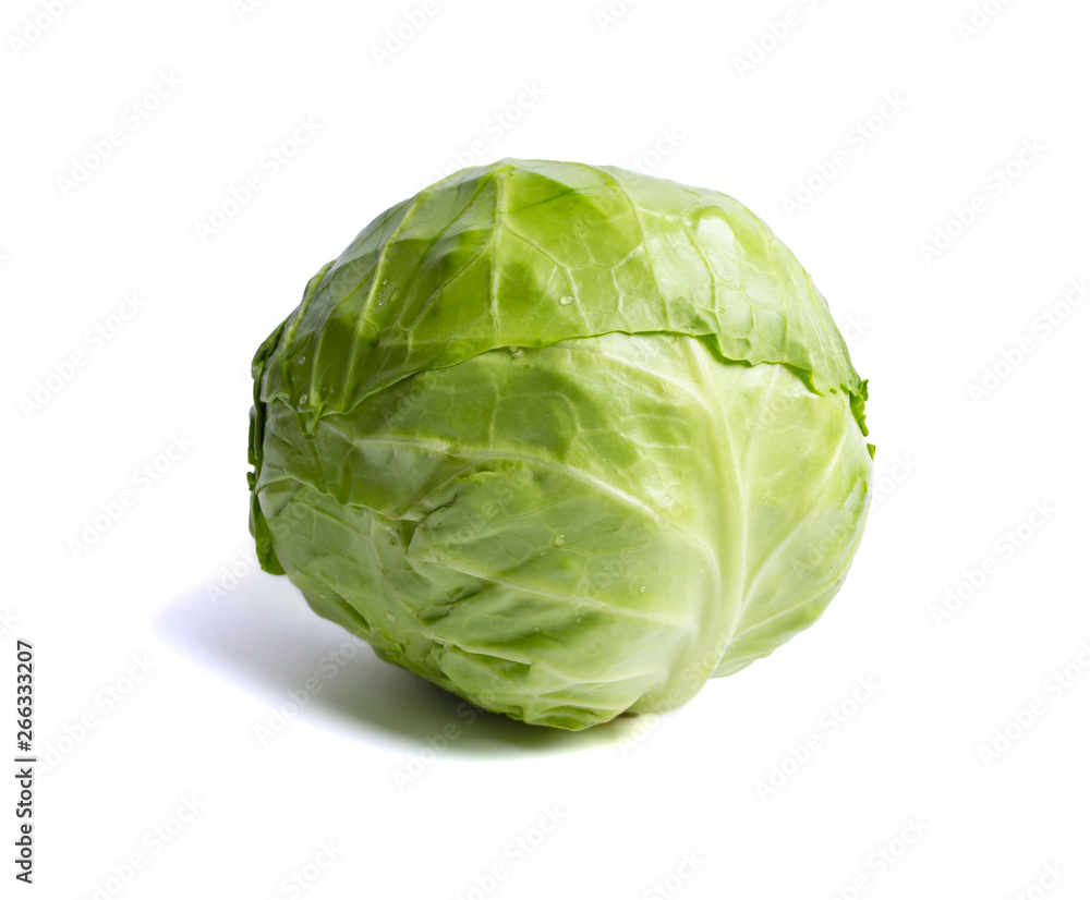 Green cabbage on white background. Green cabbage on white background.