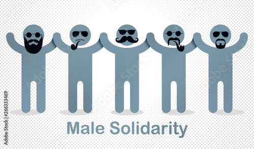 Man day international holiday, gentleman club, male solidarity concept vector illustration icon or greeting card.