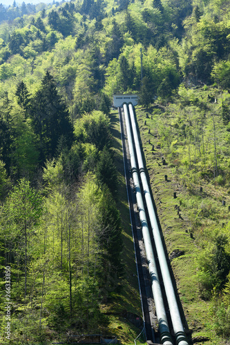 Druckröhren des Wasserkraftwerkes bei Dallenwil, Nidwalden, Schweiz photo