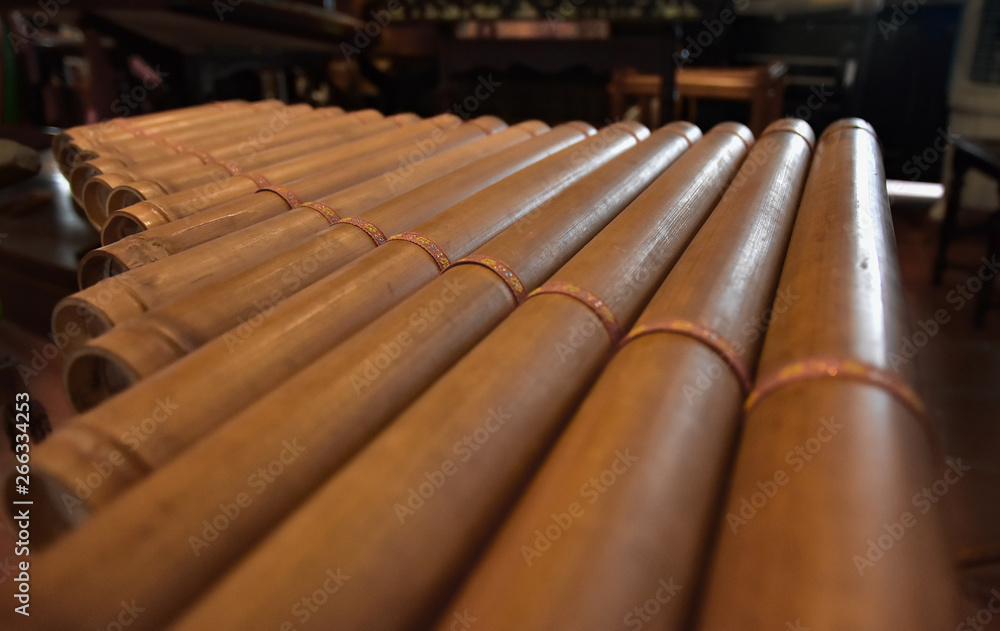 Foto de Xylophone close up. Trung. Vietnamese ancient traditional