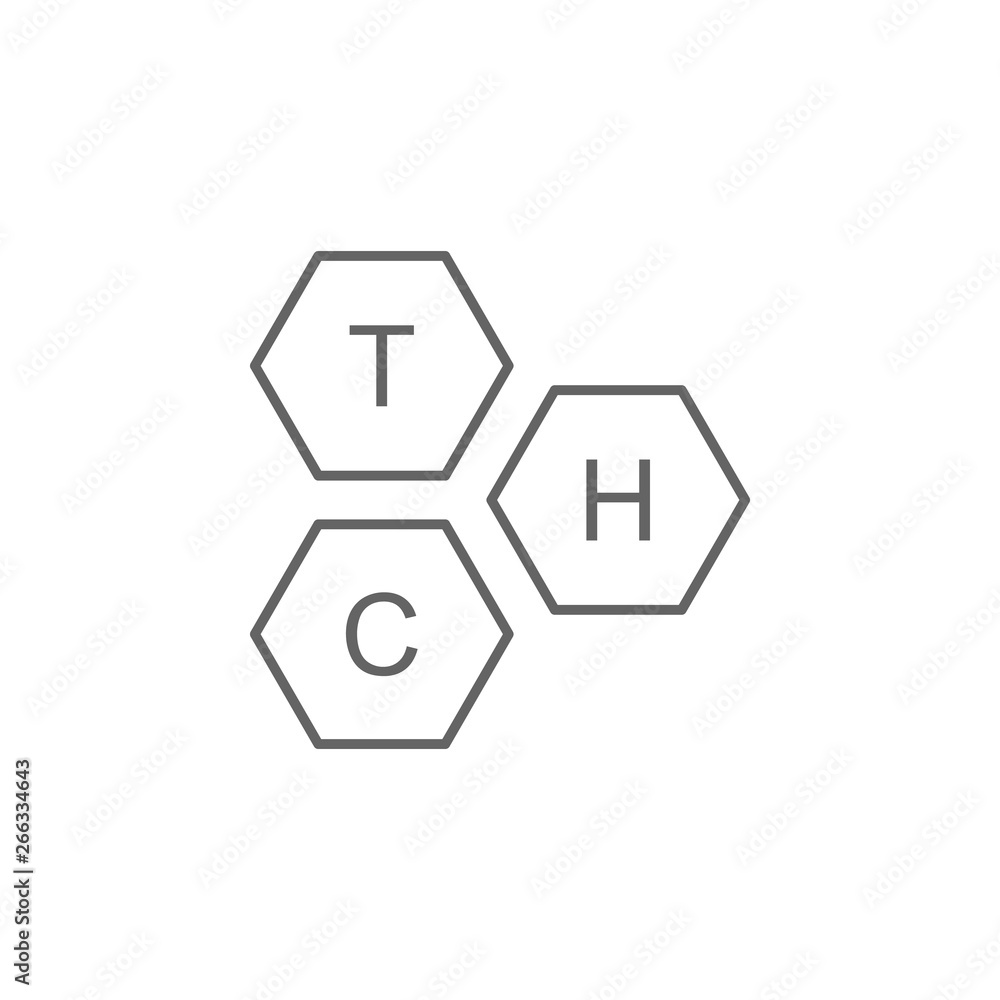 Thc, marijuana icon. Element of marijuana icon. Thin line icon for website design and development, app development. Premium icon