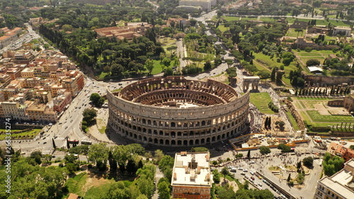 Fotografia Aerial view on the Coliseum, Rome, Italy
