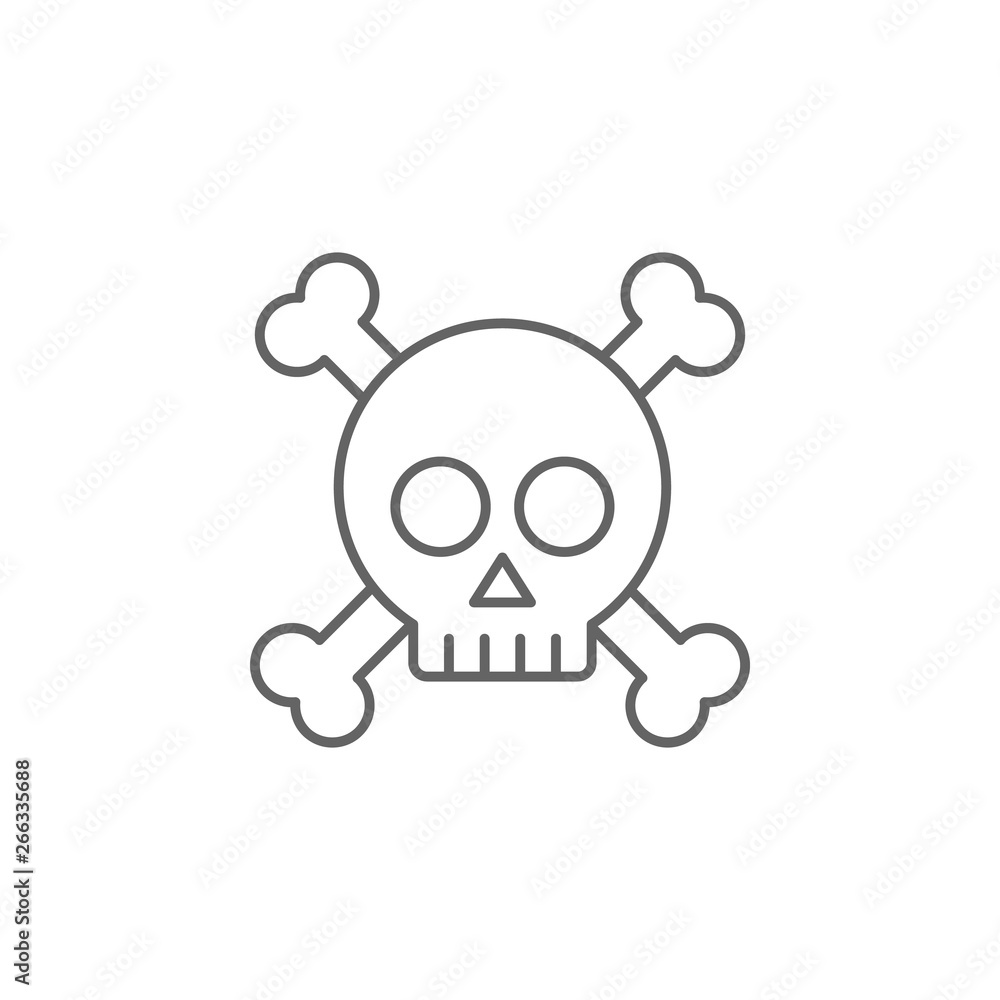 Skull, marijuana icon. Element of marijuana icon. Thin line icon for website design and development, app development. Premium icon