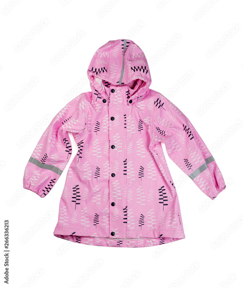 Pink children's jacket. Isolate on white