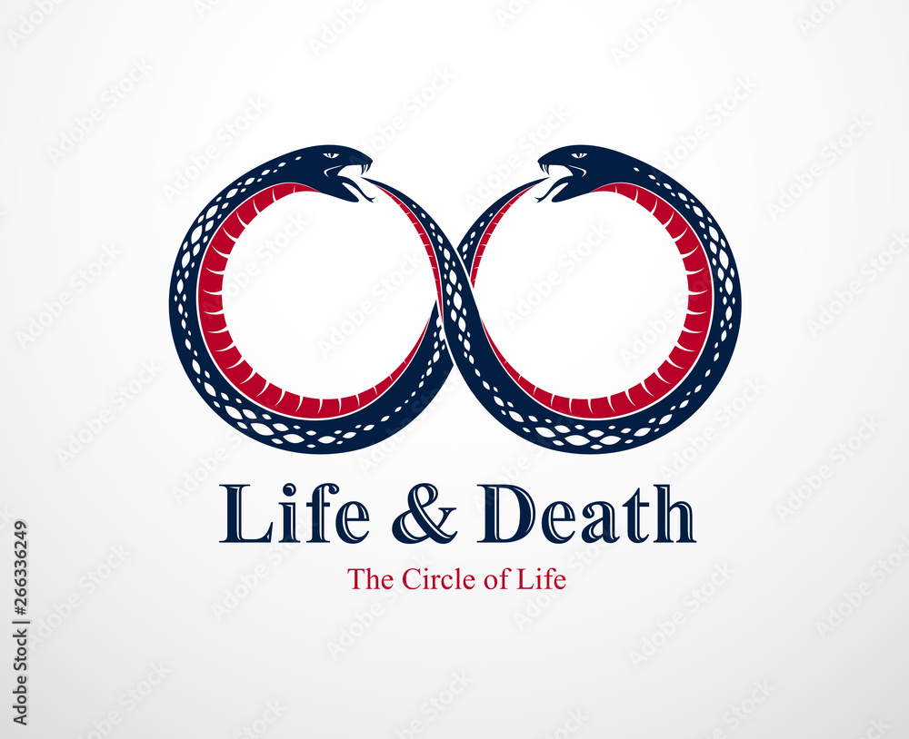 Snake Eating Tale Snake eating its own tale, Uroboros Snake in a shape of infinity symbol ...