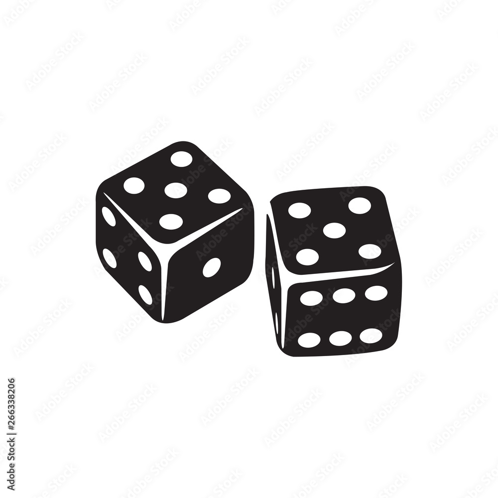 Casino Dice Icon In Flat Style Vector Icon For Apps, UI, Websites. Black Icon Vector Illustration. Casino Dice Icon In Flat Style Vector Icon For Apps, UI, Websites. Black Icon Vector Illustration.
