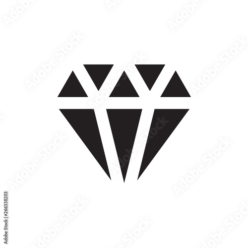 Diamond Icon In Flat Style Vector Icon For Apps, UI, Websites. Black Icon Vector Illustration.