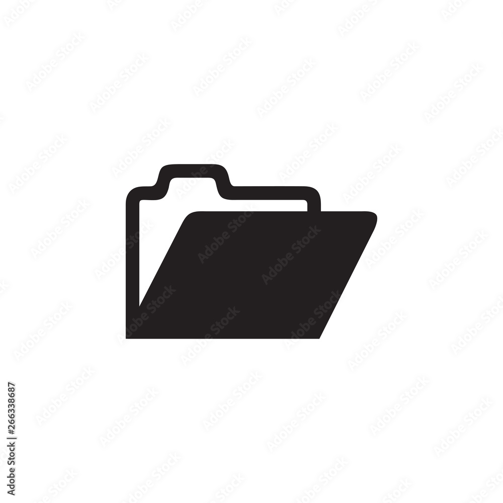 Folder Icon In Flat Style Vector For App, UI, Websites. Black Icon Vector Illustration. Folder Icon In Flat Style Vector For App, UI, Websites. Black Icon Vector Illustration.
